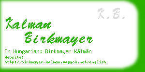 kalman birkmayer business card